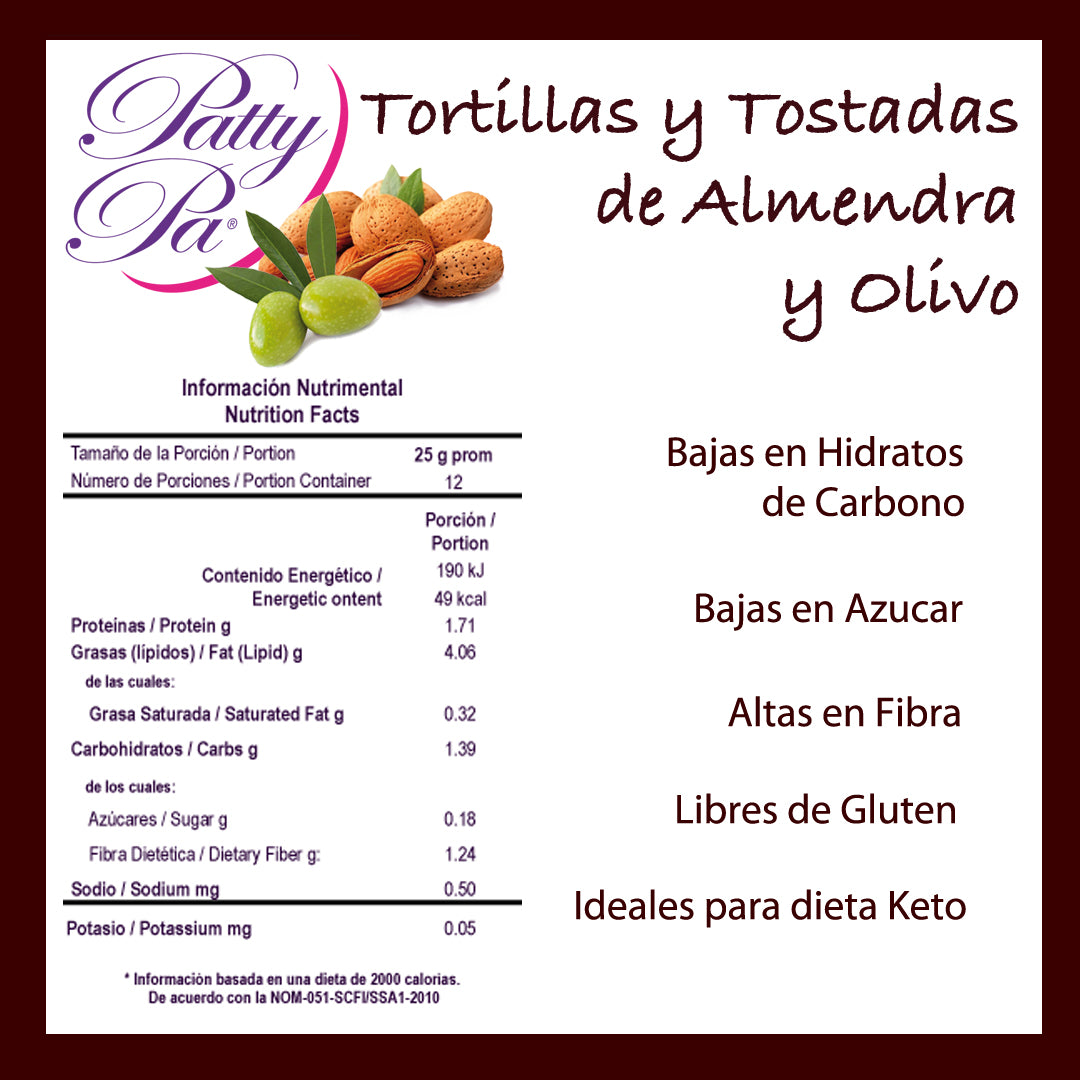 TORTILLAS y TOSTADAS DE ALMENDRA Y OLIVO ( Keto)
