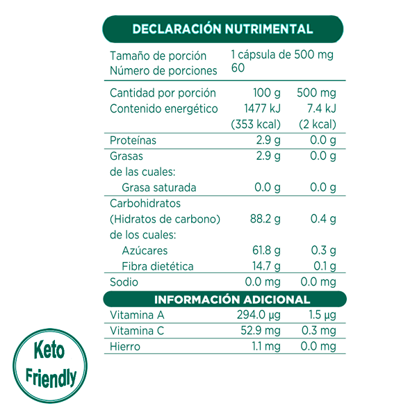 Blueberry (Mora Azul) 60 Cápsulas de 500 mg c/u bolsa ziplock