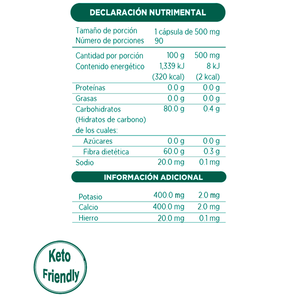 CANELA 90 Cápsulas de 500mg c/u bolsa ziplock
