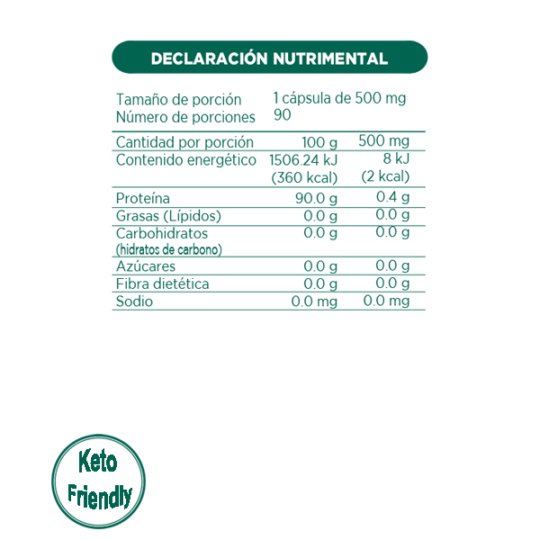 COLÁGENO HIDROLIZADO 90 Cápsulas de 500mg c/u bolsa ziplock
