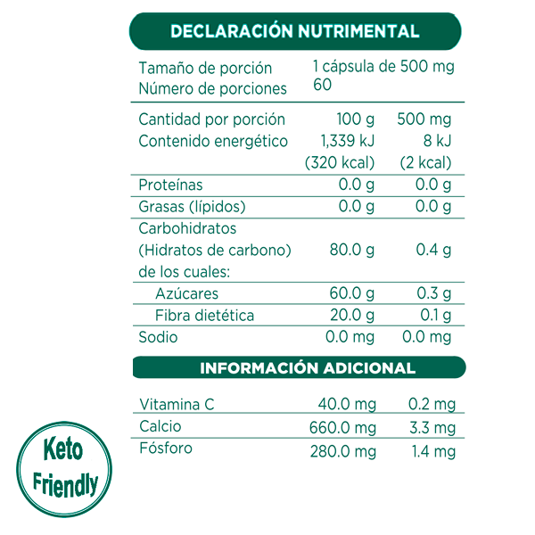 JAMAICA 90 Capsulas de 500 mg c/u bolsa ziplock