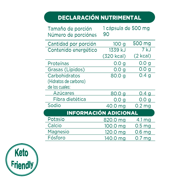 TAMARINDO 90 Cápsulas de 500 mg c/u bolsa ziplock