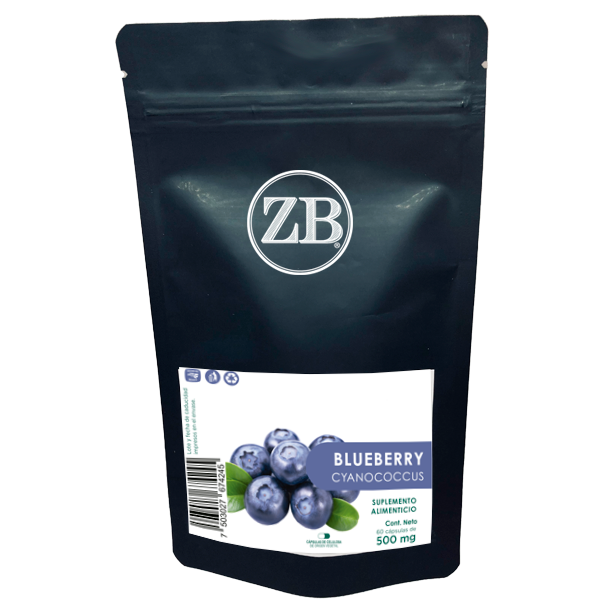 Blueberry (Mora Azul) 60 Cápsulas de 500 mg c/u bolsa ziplock