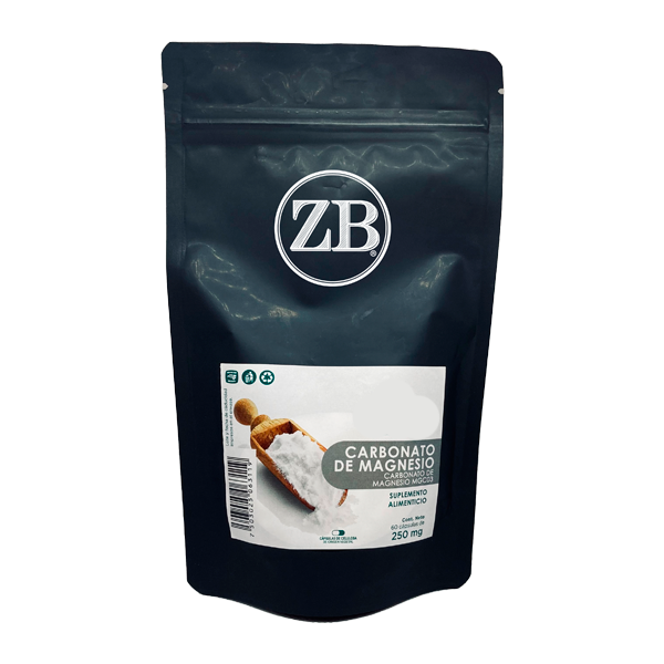 CARBONATO DE MAGNESIO 90 Cápsulas de 250mg c/u bolsa ziplock