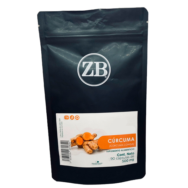 CÚRCUMA 90 Cápsulas de 500mg c/u bolsa ziplock