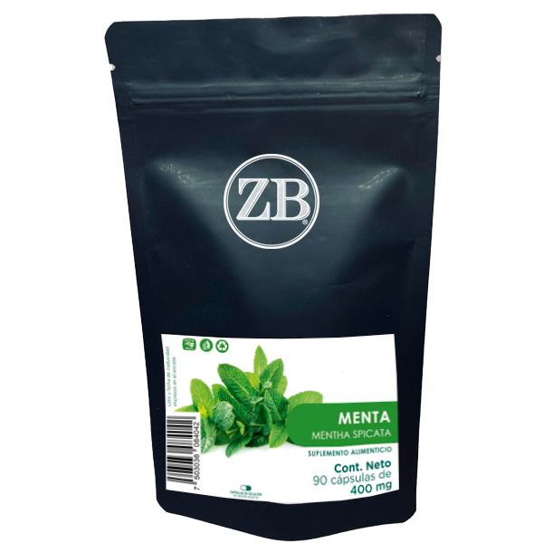 MENTA 90 Cápsulas de 400 mg c/u bolsa ziplock