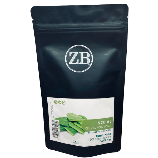 NOPAL 90 Cápsulas de 500mg c/u bolsa ziplock