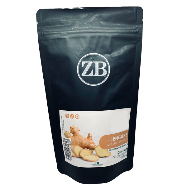JENGIBRE  90 Cápsulas de 500mg c/u bolsa ziplock